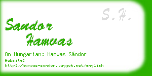 sandor hamvas business card
