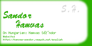 sandor hamvas business card